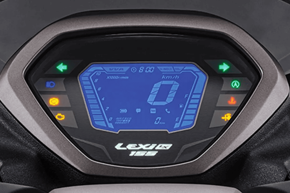 Desain baru Full LCD Speedometer yang informatif untuk pengendara dengan konektifitas dengan Y-Connect dapat memberikan notifikasi pesan dan telpon.