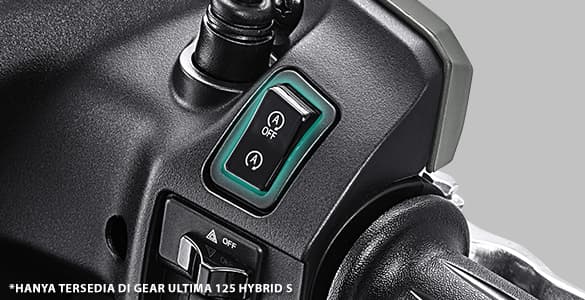 Makin irit dan canggih, mesin otomatis mati saat berhenti, nyala lagi cuma perlu putar gas. *Hanya tersedia di GEAR ULTIMA 125 Hybrid S
