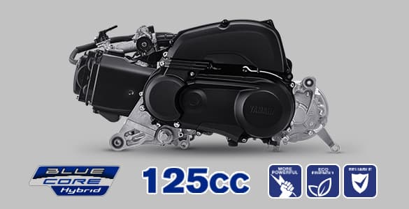Mesin Hybrid 125cc, bertenaga, ramah lingkungan, dan handal! Electric Power Assist Start bikin akselerasi lebih halus dan mantap, terutama pas ditanjakan.