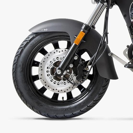 Benelli Motobi 200 EFI dibekali sistem pengereman depan tipe Disc (cakram).